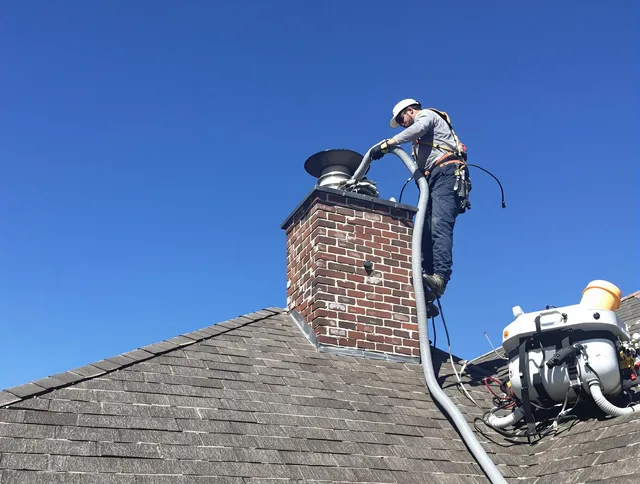 Dedicated Bell Gardens Chimney Sweep team member cleaning a chimney in Bell Gardens, CA