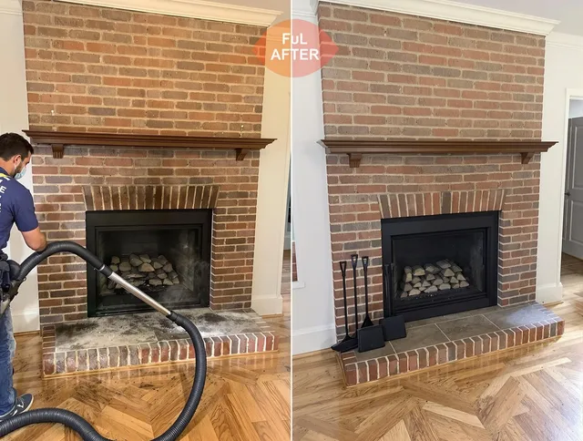 Bell Gardens Chimney Sweep carefully sanitizing a fireplace in Bell Gardens, CA