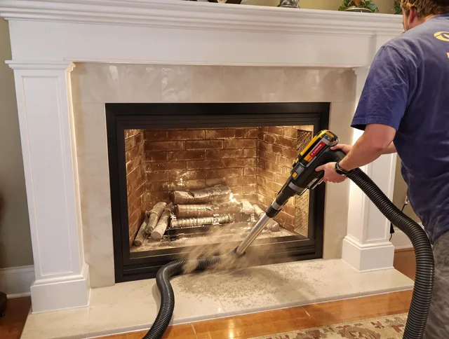 Fireplace cleaning performed by Bell Gardens Chimney Sweep in Bell Gardens, CA